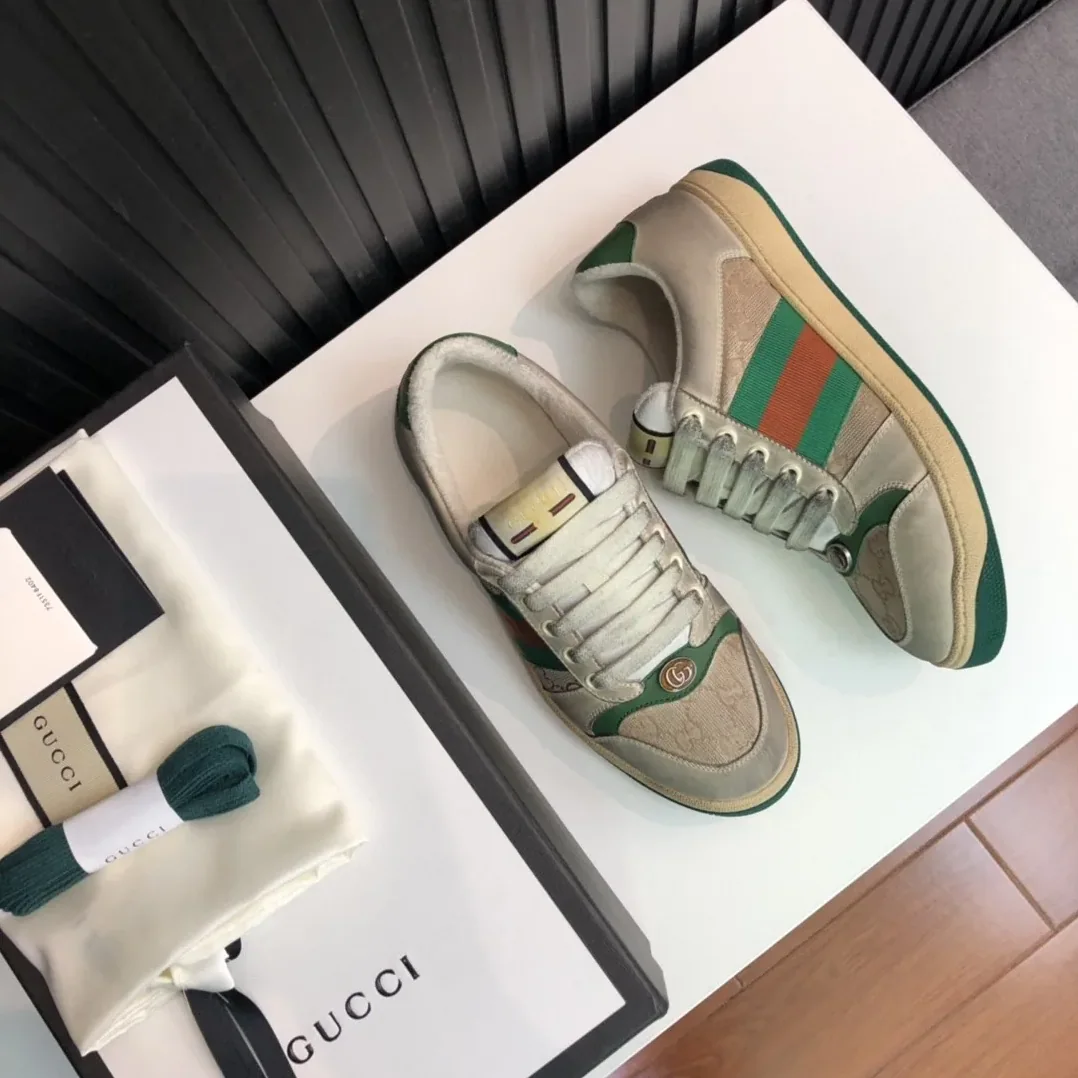 Gucci GG Screener Distressed Green Orange for Women Gucci GG Screener Distressed Green Orange for Women