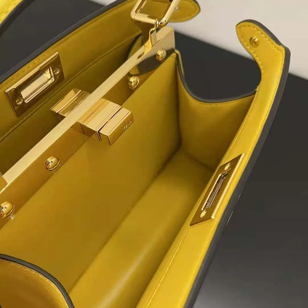 Fendi Peekaboo ISeeU Petite Yellow Padded Nappa Leather Bag for Women