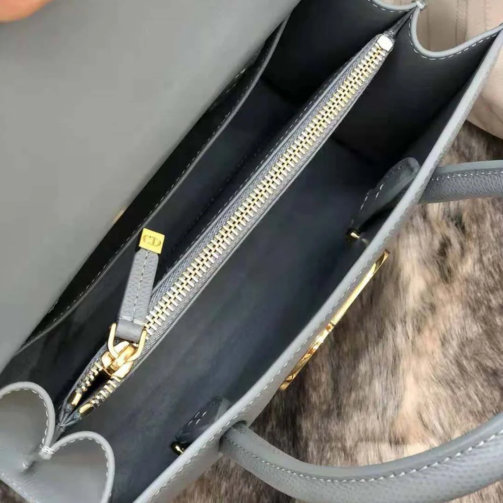 Dior Medium ST Honore Tote Latte Grained Calfskin for Women in Blue Dior Medium ST Honore Tote Latte Grained Calfskin for Women in Blue