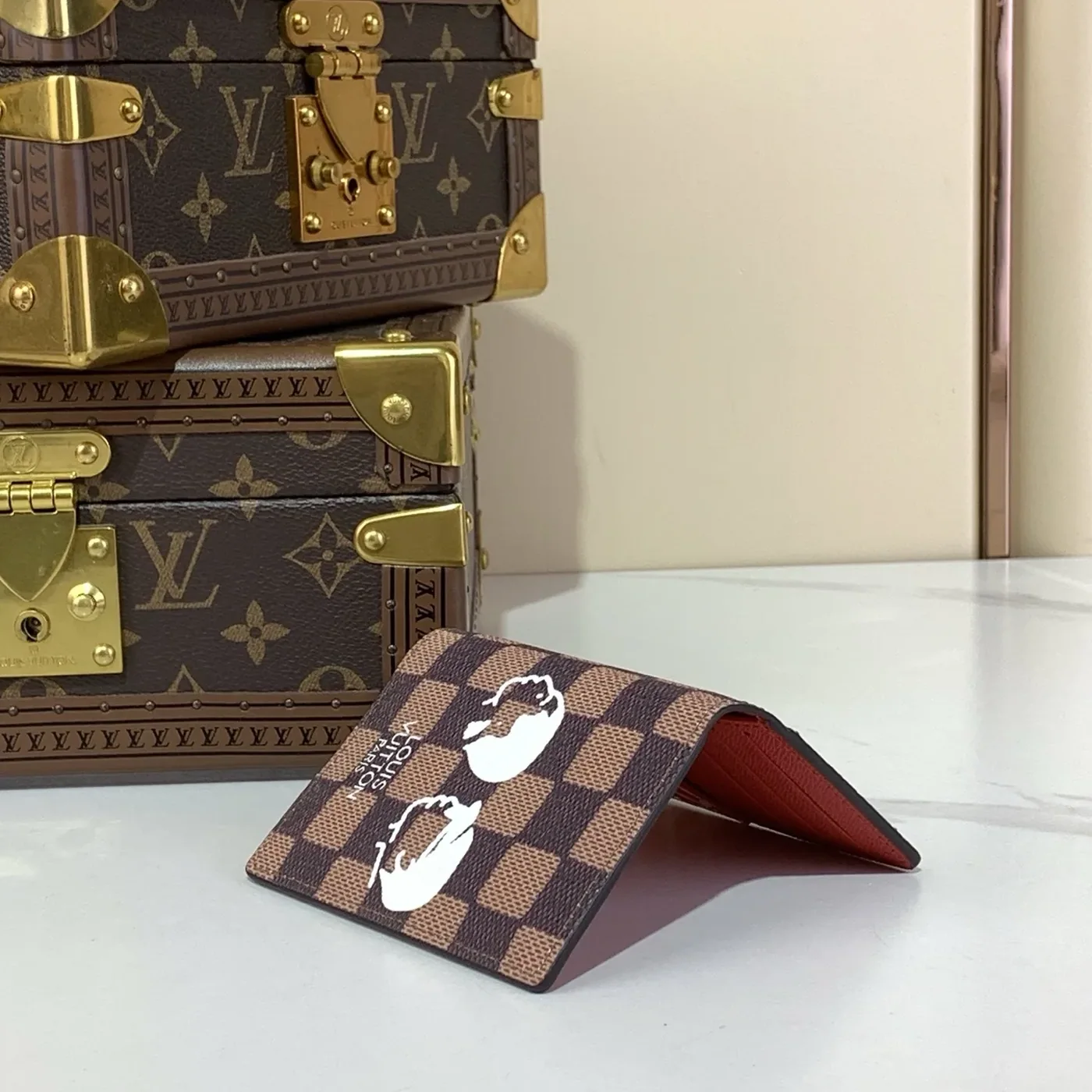 Louis Vuitton Pocket Organizer Damier Wallet Brown /