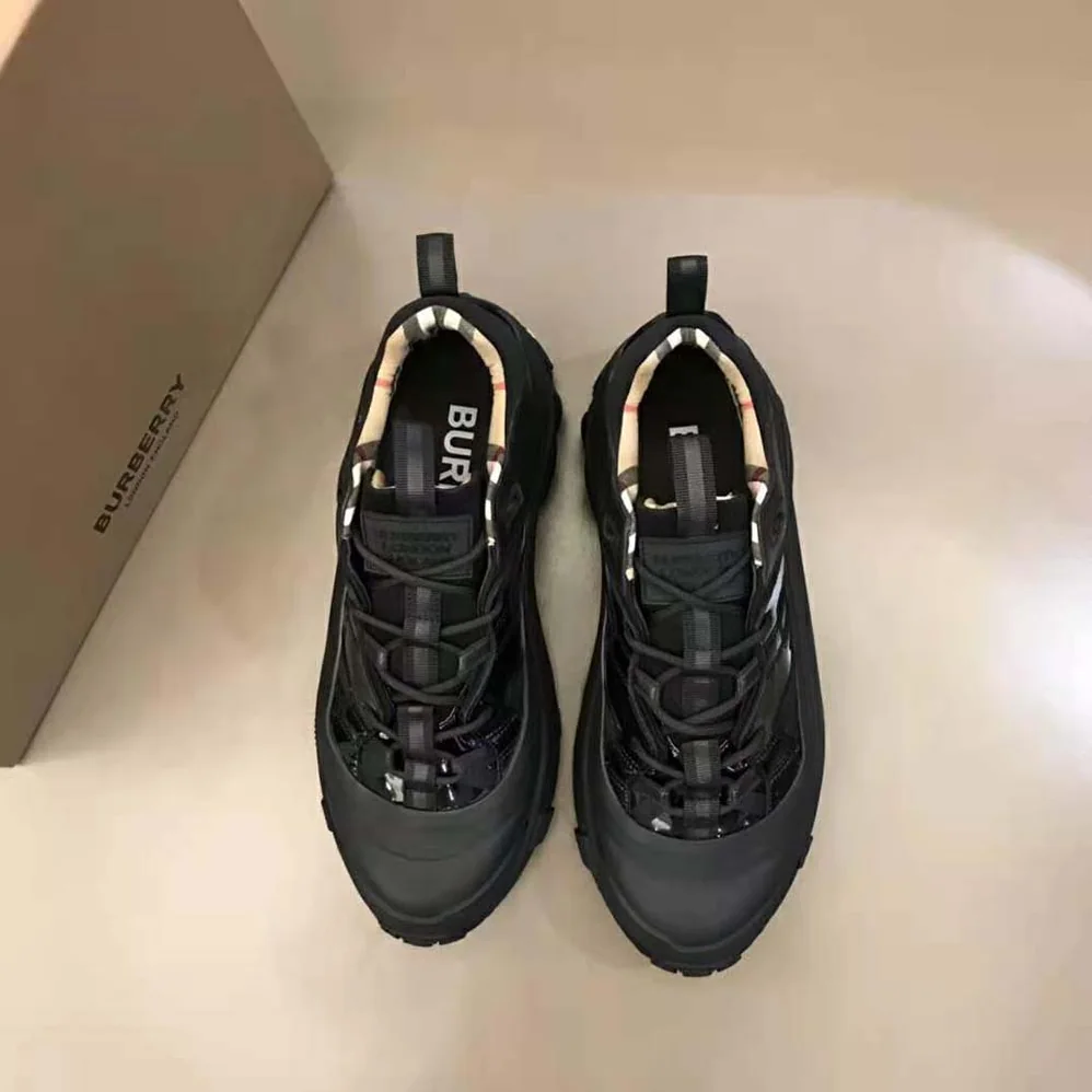 Burberry Nylon and Patent Leather Arthur Sneakers for Women