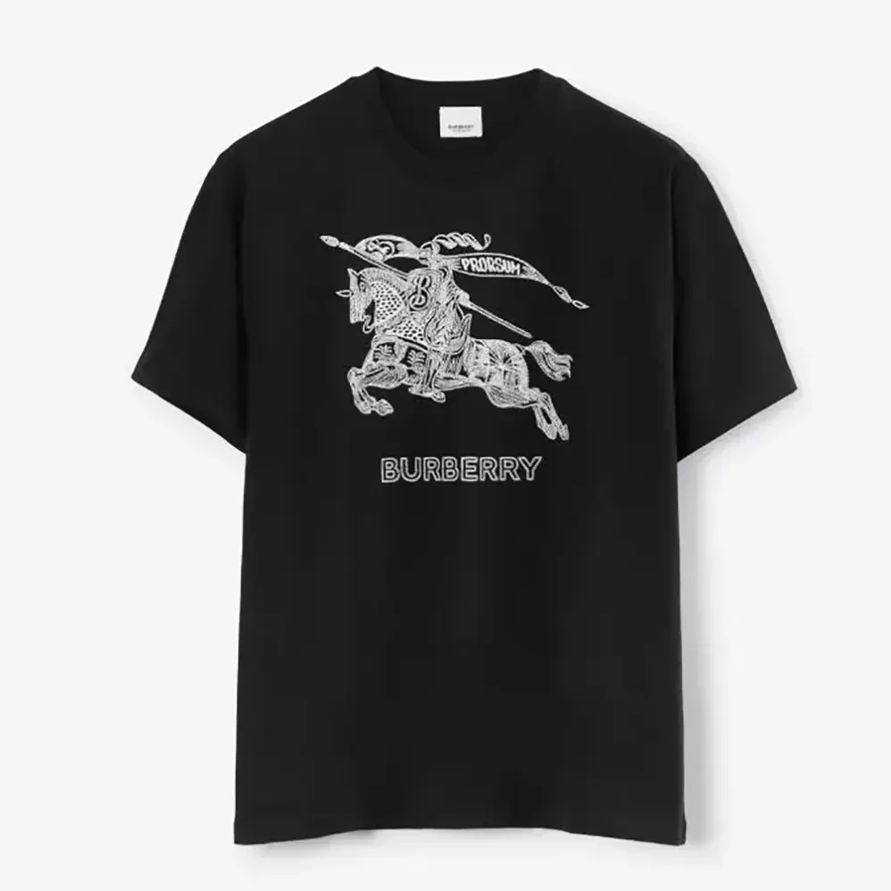 Burberry EKD Cotton T-shirt for Men in Black