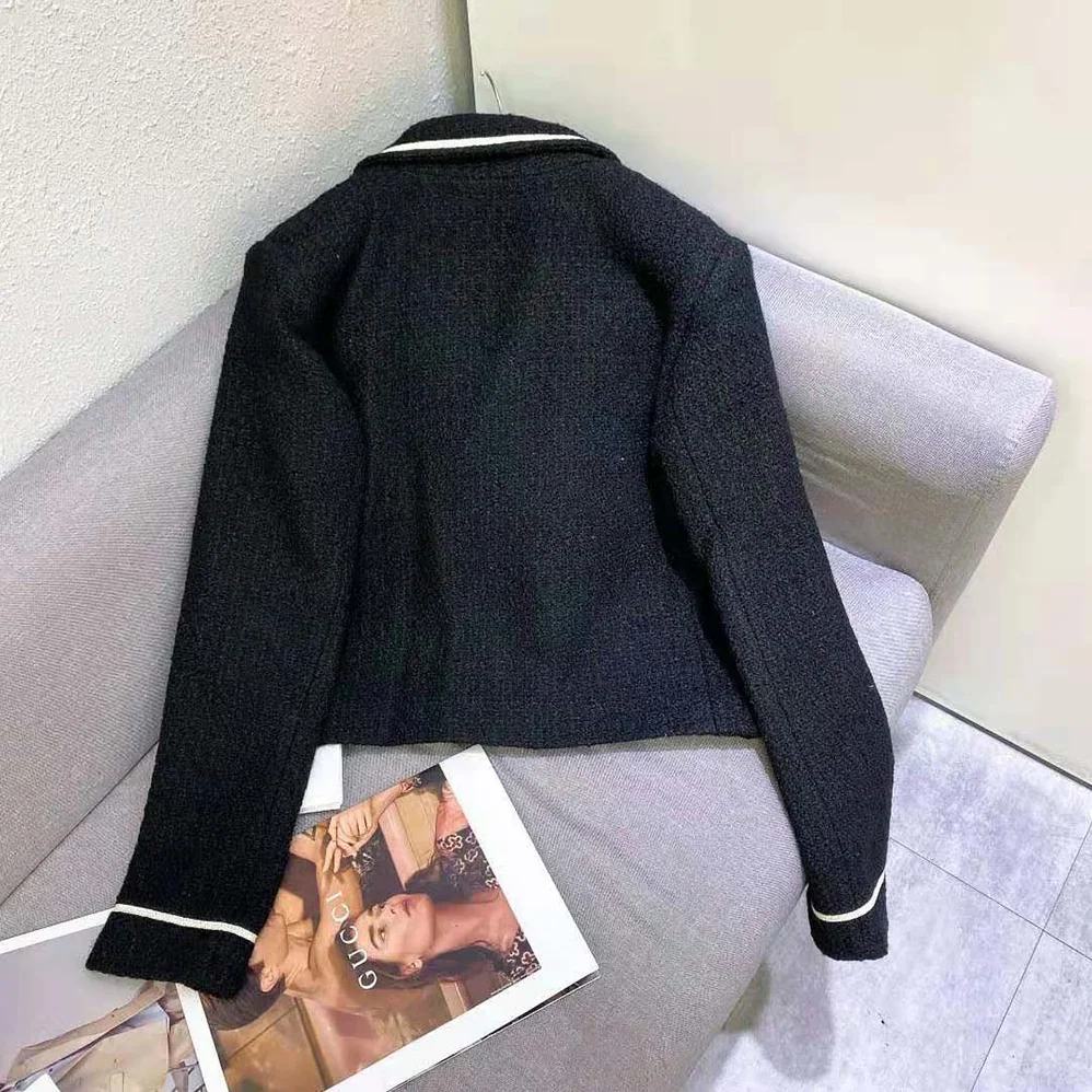 Celine Chasseur Jacket in Boucle Tweed for Women in Black Celine Chasseur Jacket in Boucle Tweed for Women in Black