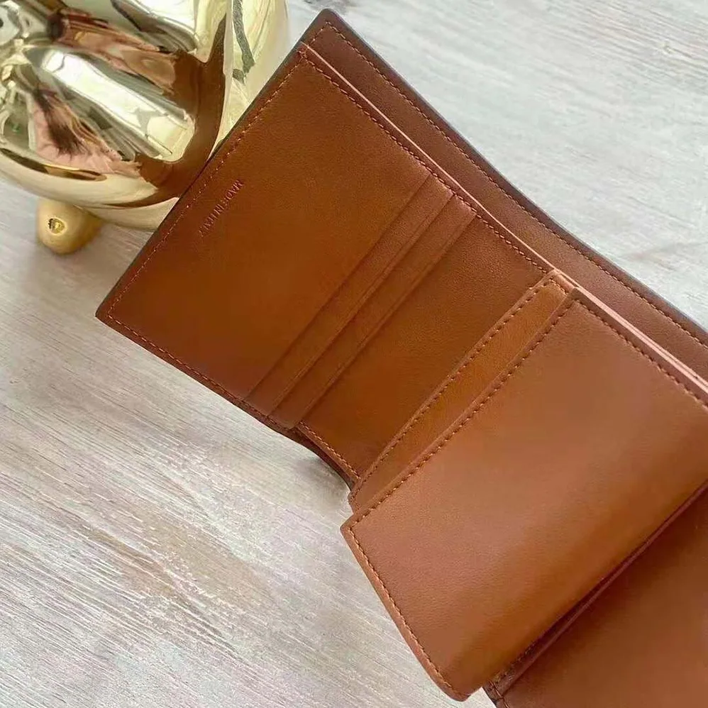 Celine Folded Compact Wallet in Triomphe Canvas and Lambskin for Women