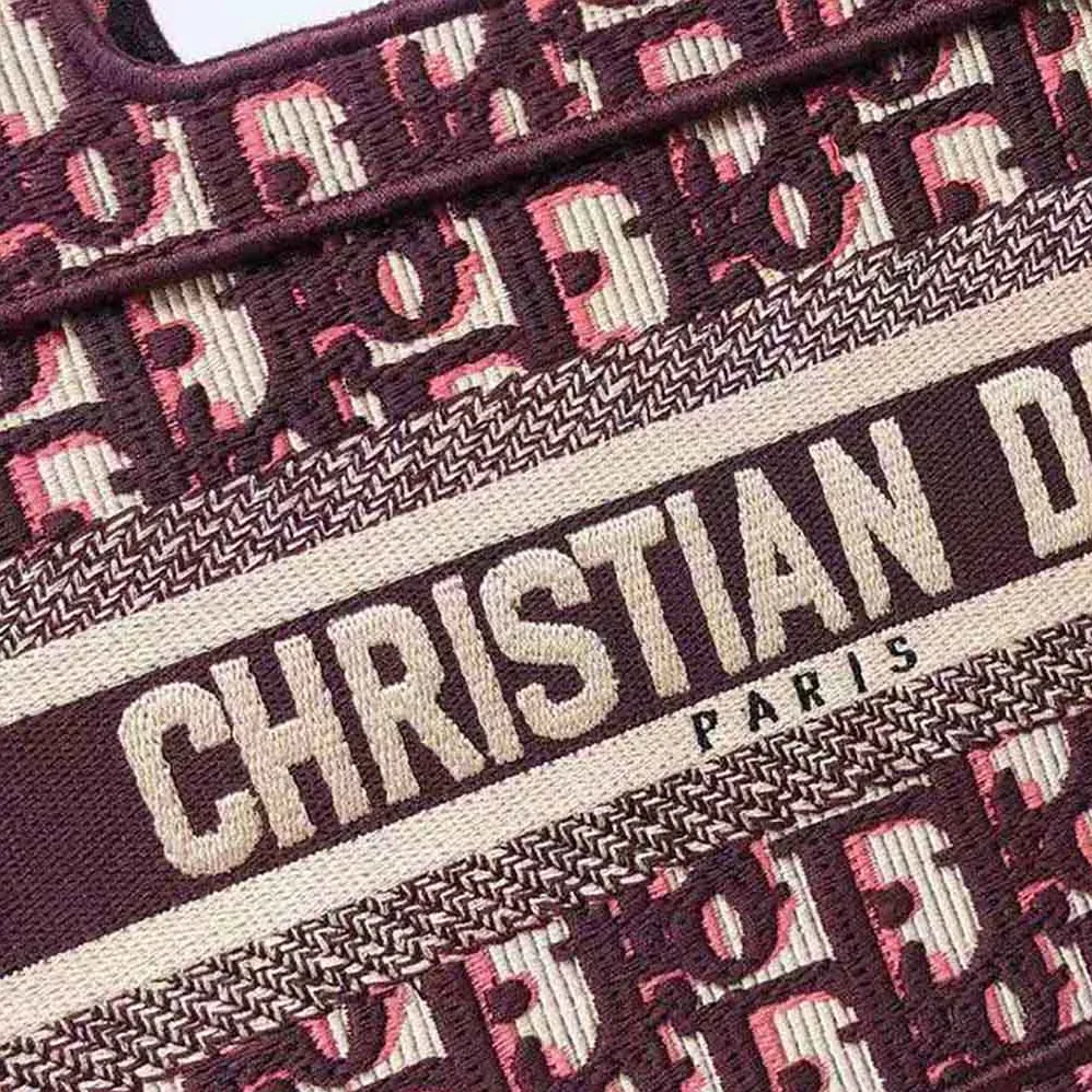 Dior Mini Dior Book Tote Burgundy Dior Oblique Embroidery for Women Dior Mini Dior Book Tote Burgundy Dior Oblique Embroidery for Women