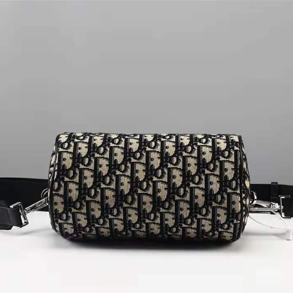 Dior Beige and Black Dior Oblique Jacquard Roller Messenger Bag for Men Dior Beige and Black Dior Oblique Jacquard Roller Messenger Bag for Men