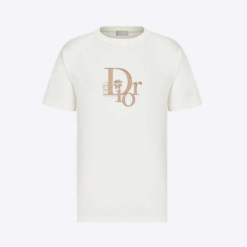 Dior Relaxed-Fit Dior by Erl T-shirt White Slub Cotton Jersey for Men Dior Relaxed-Fit Dior by Erl T-shirt White Slub Cotton Jersey for Men