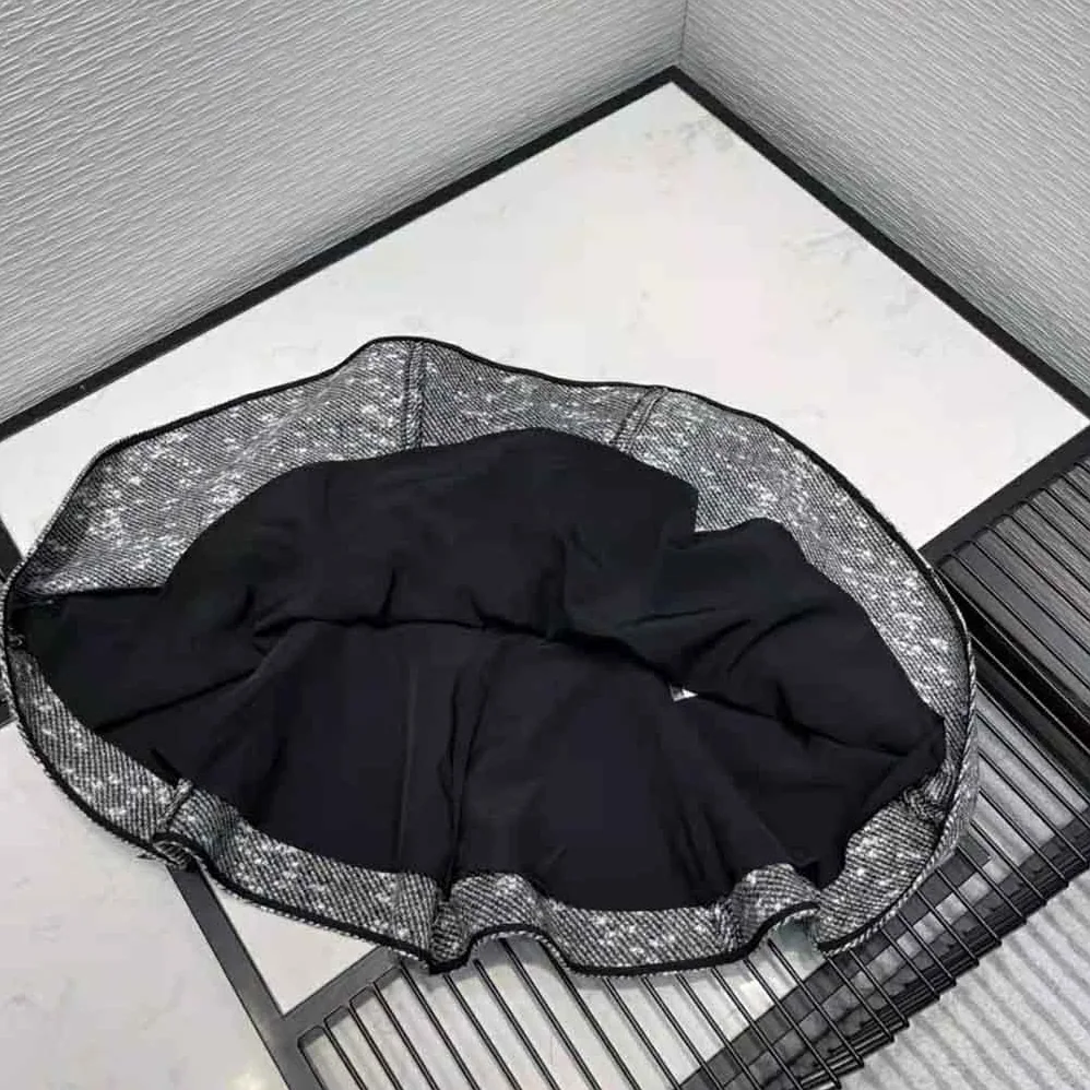 Dior Short Skirt Black and White Wool and Silk Mouline for Women