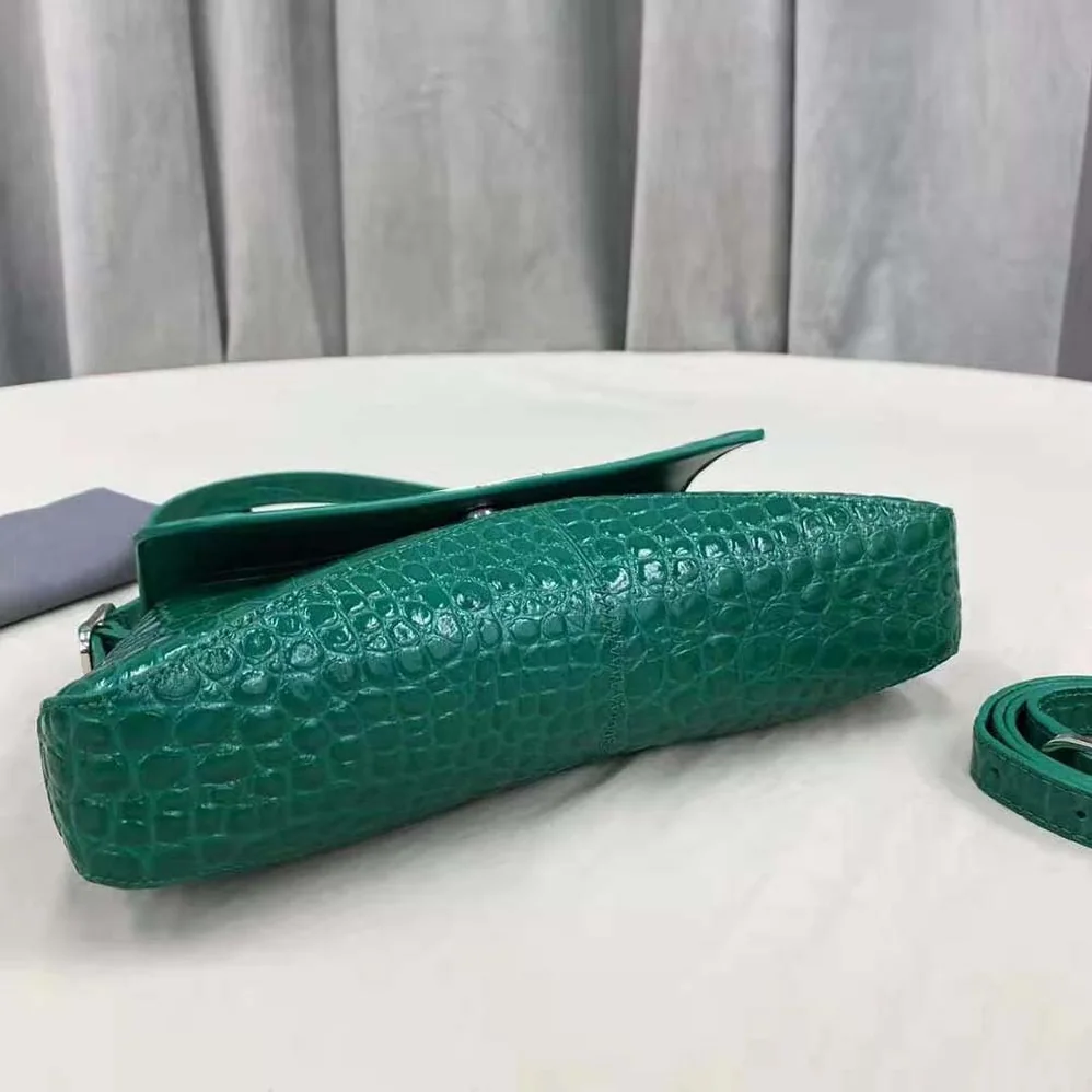 Balenciaga XX Small Flap Bag Crocodile Embossed in Green for Women Balenciaga XX Small Flap Bag Crocodile Embossed in Green for Women