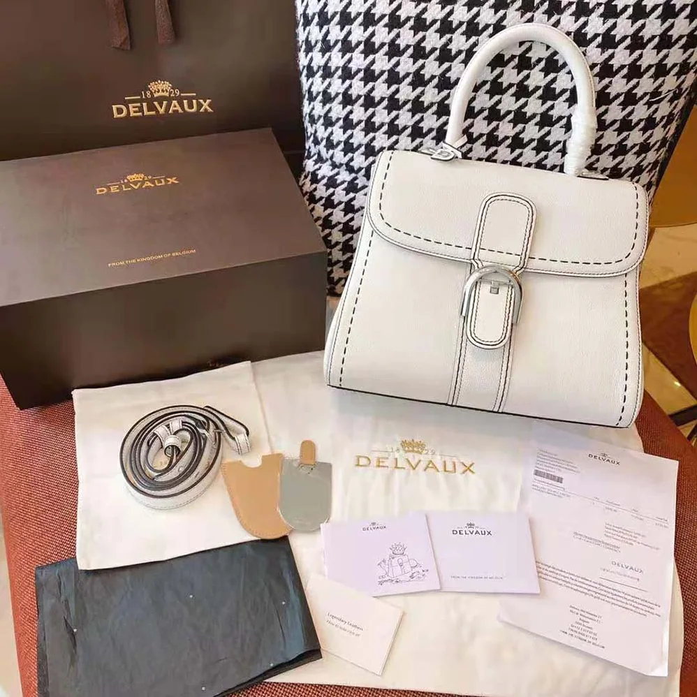 Delvaux Brillant MM Surpique in Rodeo Calf for Women in White Delvaux Brillant MM Surpique in Rodeo Calf for Women in White
