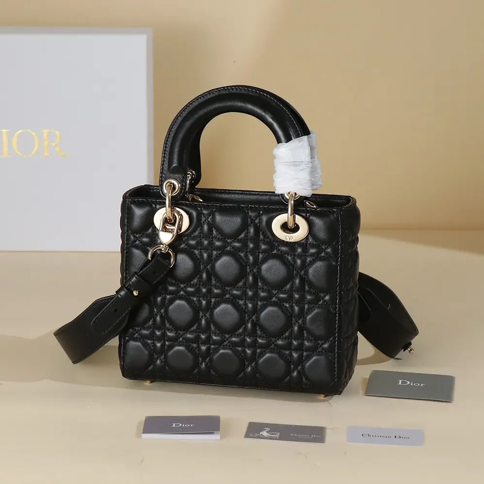 Dior Small Lady Dior My ABCDior Bag Black Cannage Lambskin for Women