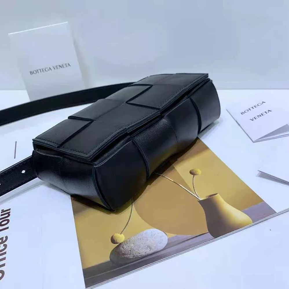 Bottega Veneta Belt Cassette Mini Intreccio Leather Belt Bag for Women in Black Bottega Veneta Belt Cassette Mini Intreccio Leather Belt Bag for Women in Black
