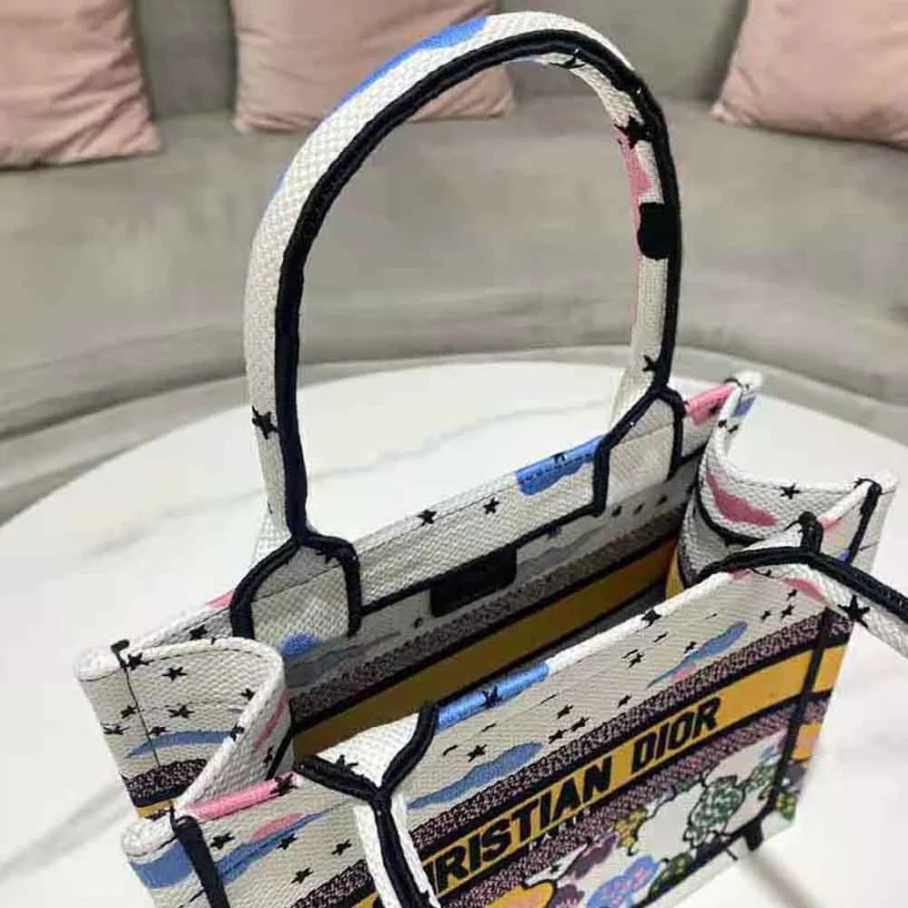 Dior Small Dior Book Tote Latte Dior Ciel de Rêve Embroidery for Women Dior Small Dior Book Tote Latte Dior Ciel de Rêve Embroidery for Women