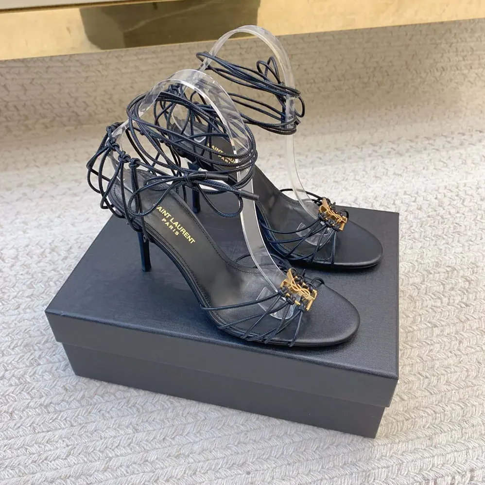 Saint Laurent YSL Babylone Sandals in Smooth Leather for Women Saint Laurent YSL Babylone Sandals in Smooth Leather for Women