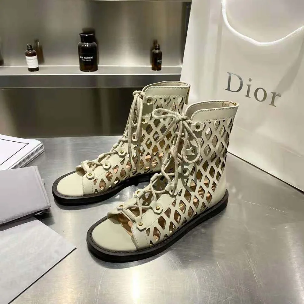 Dior D-Trap Sandal Beige Matte Calfskin in 3cm Heel for Women Dior D-Trap Sandal Beige Matte Calfskin in 3cm Heel for Women