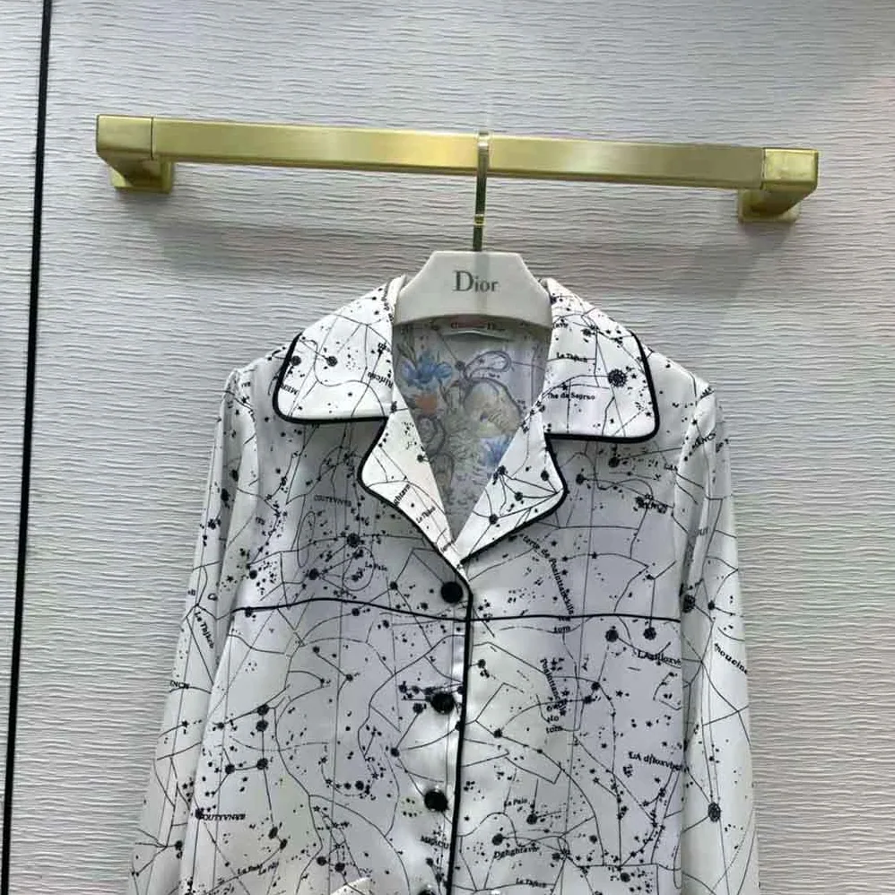Dior Chez Moi Jacket White Dior Zodiac Silk Twill for Women Dior Chez Moi Jacket White Dior Zodiac Silk Twill for Women