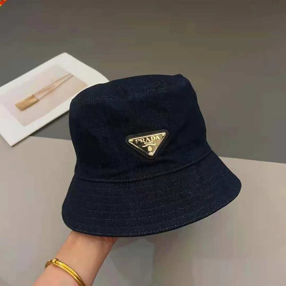 Prada Denim Bucket Hat for Women in Navy Prada Denim Bucket Hat for Women in Navy