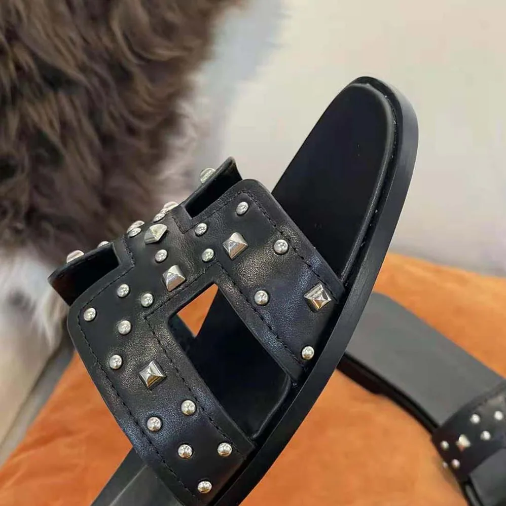 Hermes Oran Sandal in Calfskin Black for Women Hermes Oran Sandal in Calfskin Black for Women