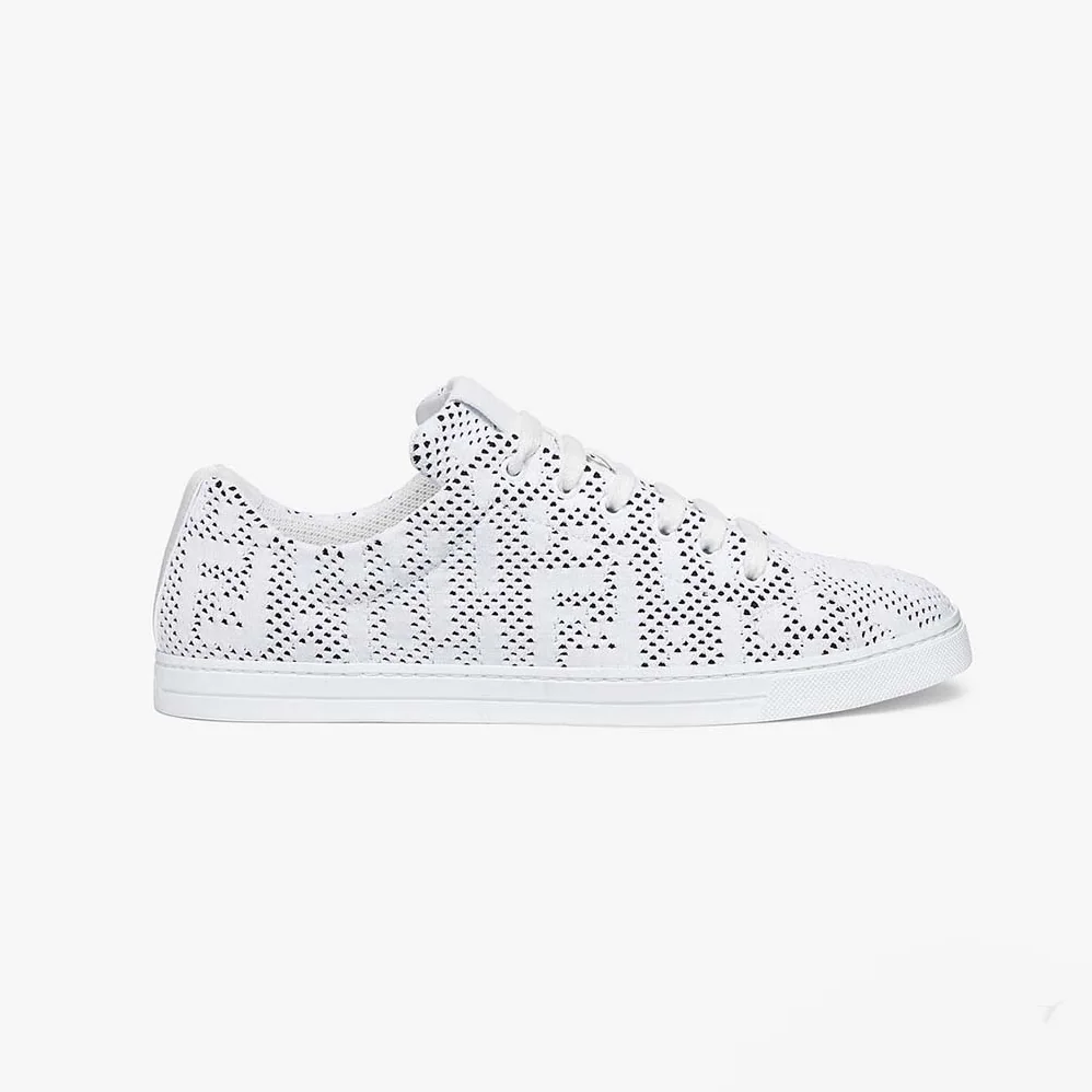Fendi Lace-up Sneakers White Mesh Low for Men in Tops