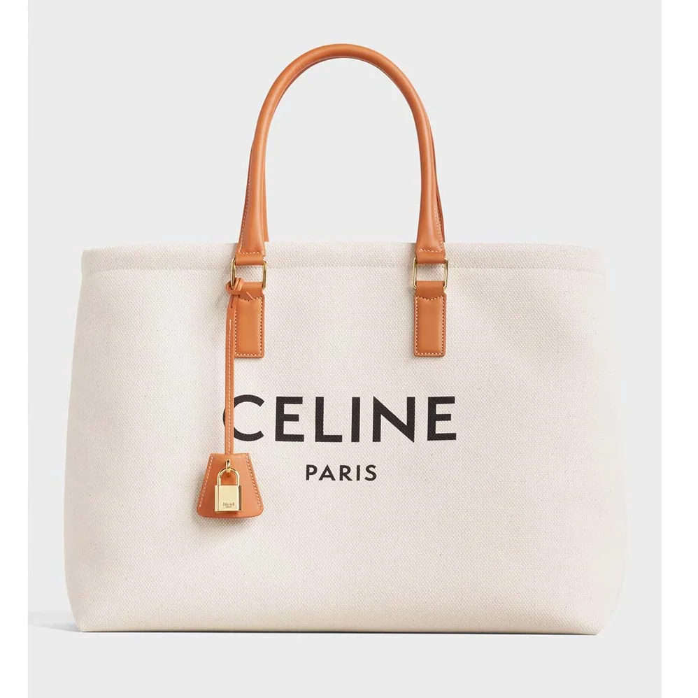 Celine Horizontal Cabas Celine in Canvas with Print for Women in White