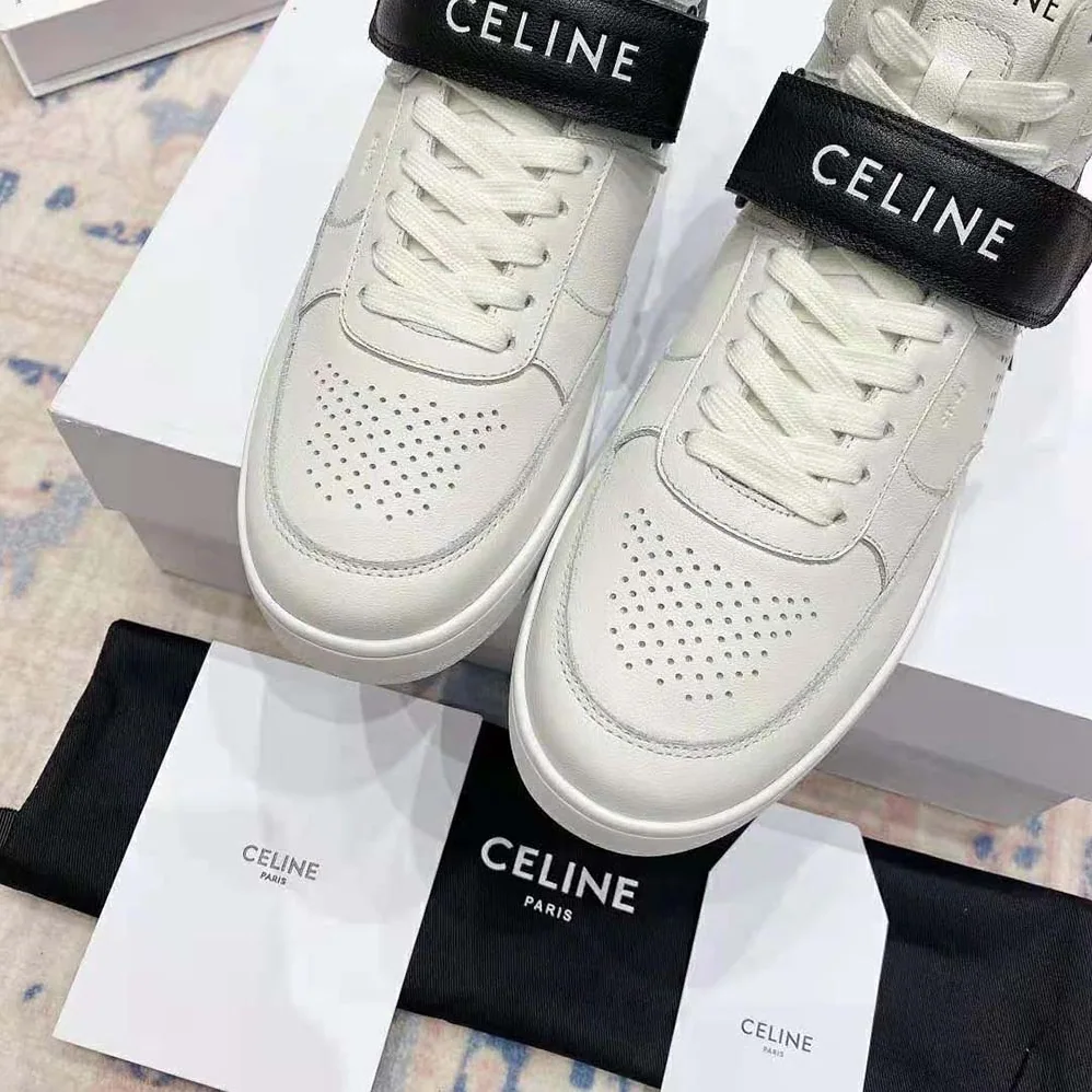 Celine CT-03 High Sneaker with Scratch in Calfskin for Men in White Celine CT-03 High Sneaker with Scratch in Calfskin for Men in White