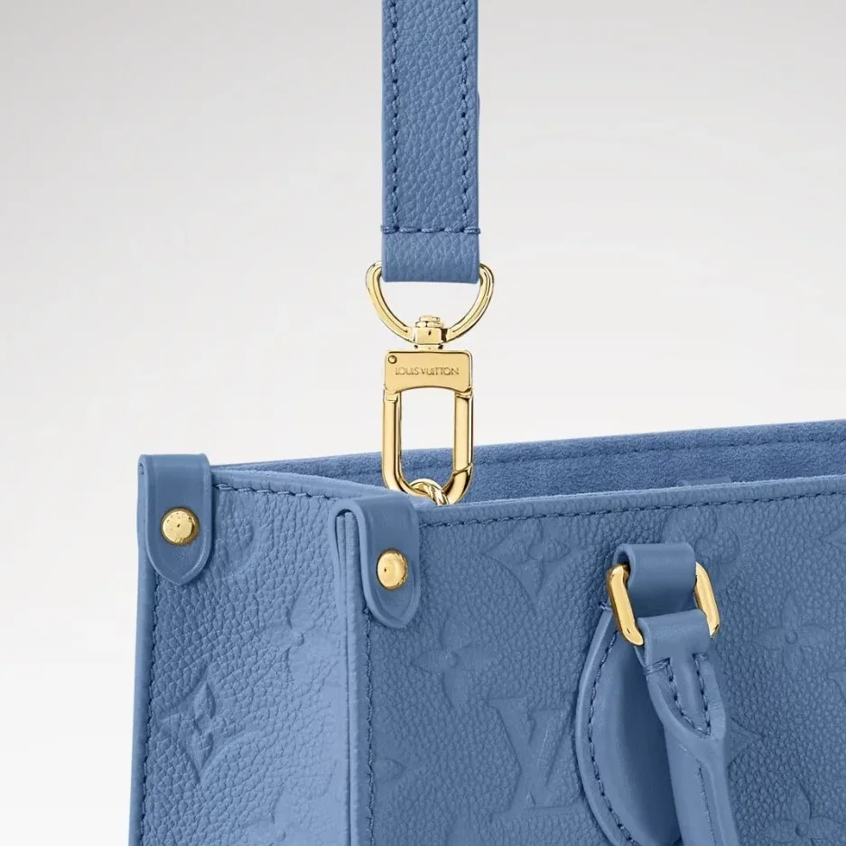 Louis Vuitton OnTheGo PM Tote Bag in Blue Jean Gold Hardware