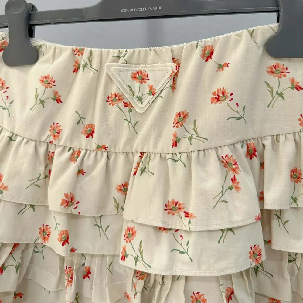 Prada Floral Print Linen Miniskirt for Women