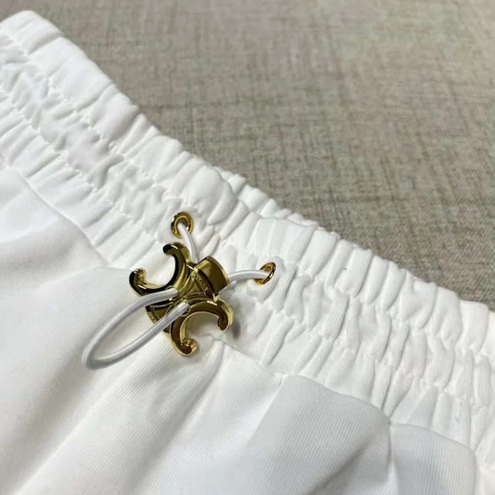 Celine Athletic Shorts in Double Face Jersey for Women in White