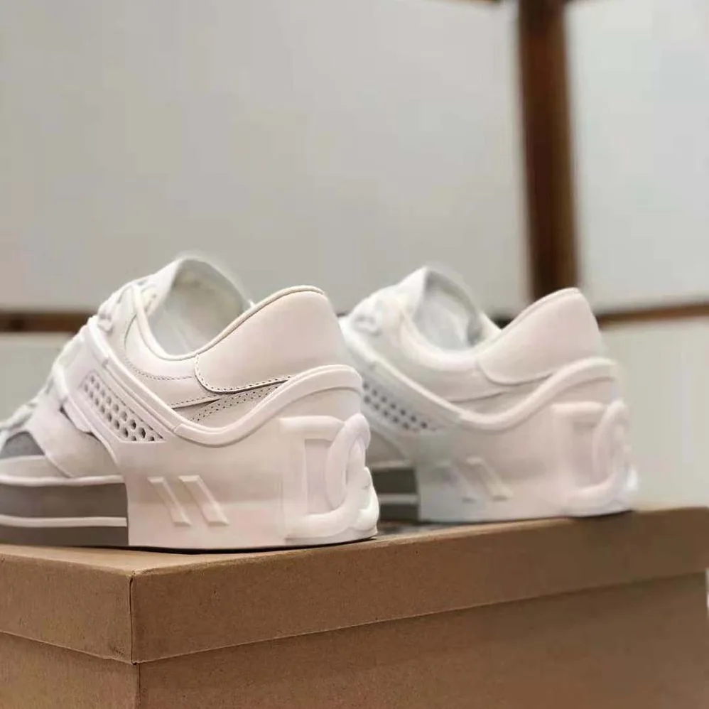 Dolce Gabbana D&G Mixed-Material Custom 2.Zero Sneakers for Men in White Dolce Gabbana D&G Mixed-Material Custom 2.Zero Sneakers for Men in White