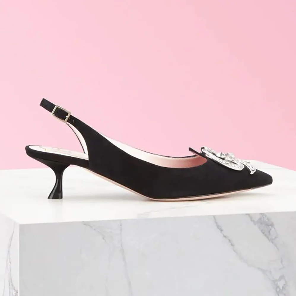 Roger Vivier I Love Vivier RV Jewel Slingback Pumps in Suede for Women