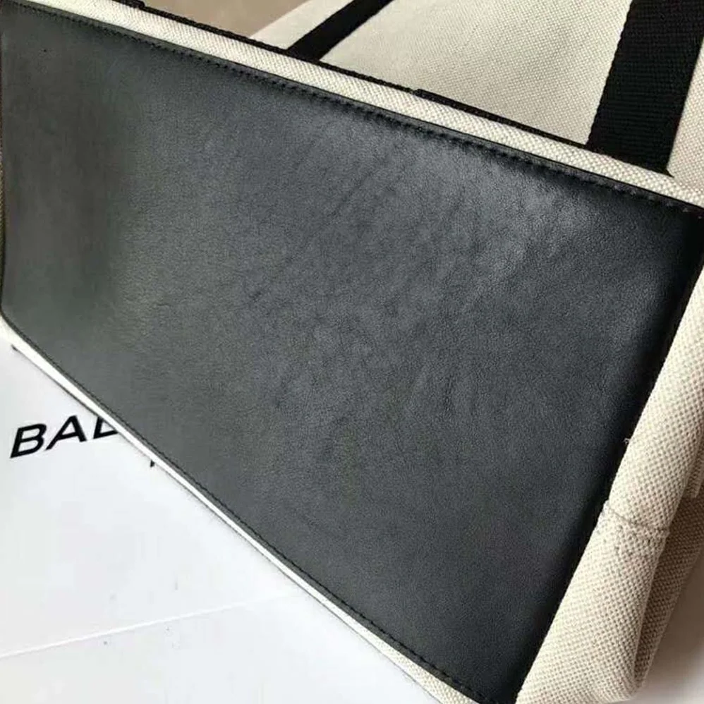 Balenciaga Navy Cabas M Large Size Cotton Canvas Calfskin for Women