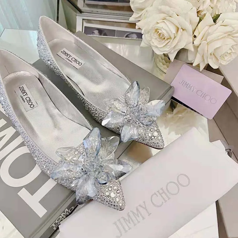 Jimmy Choo Attila Crystal Covered Pointy Toe Pumps in 50mm Heel Height for Women Jimmy Choo Attila Crystal Covered Pointy Toe Pumps in 50mm Heel Height for Women