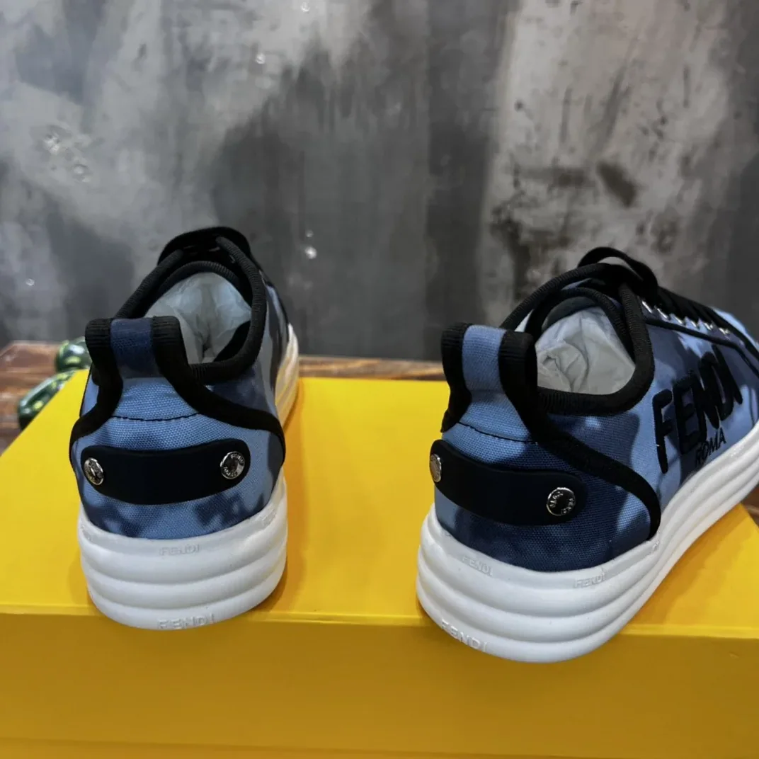 Fendi Domino Fabric Sneakers Blue Fendi Domino Fabric Sneakers Blue