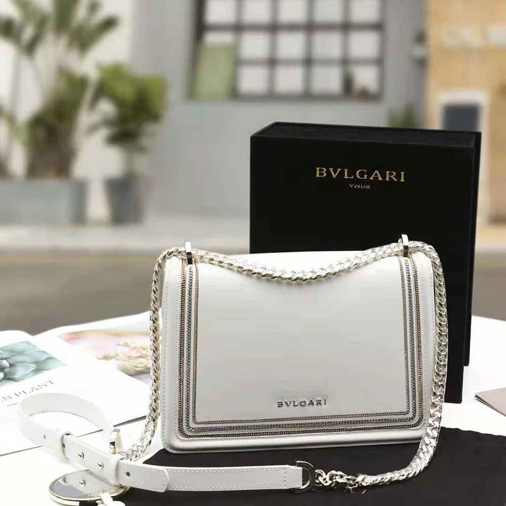 Bvlgari Serpenti Diamond Blast Shoulder Bag for Women in White Bvlgari Serpenti Diamond Blast Shoulder Bag for Women in White