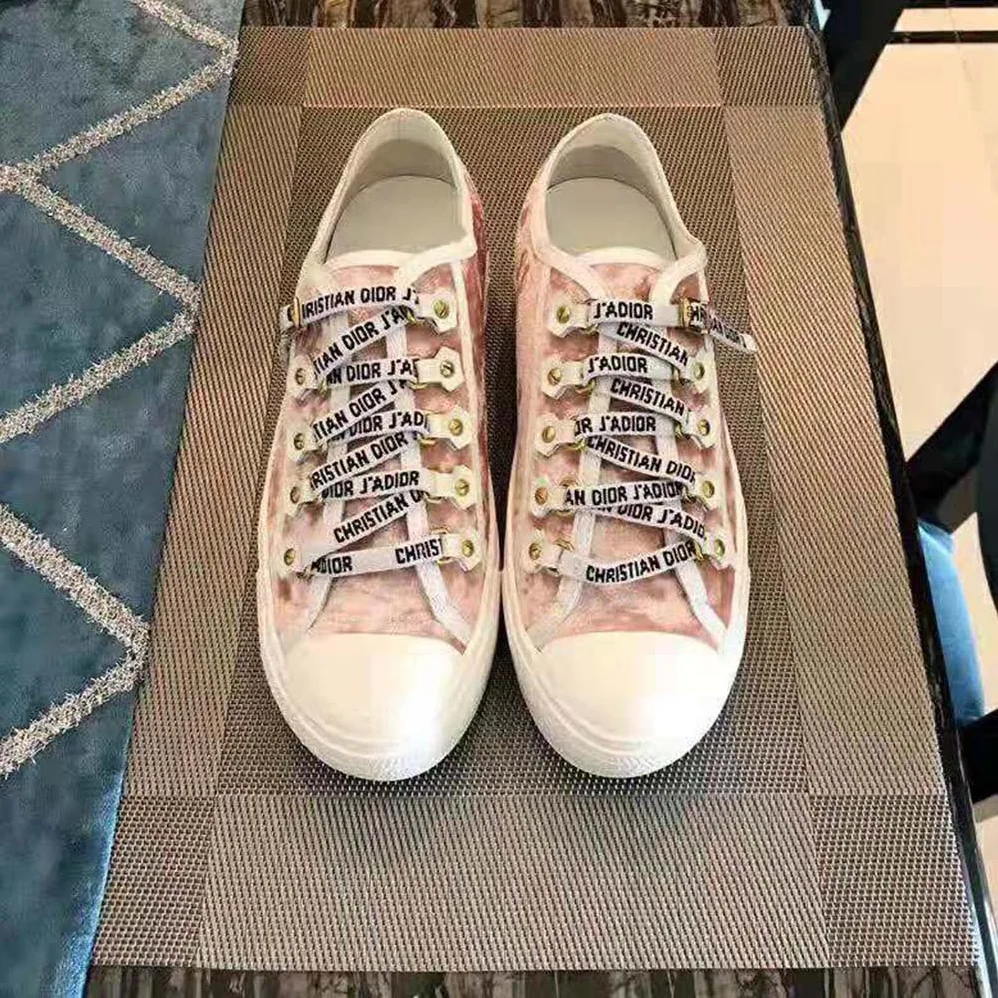 Dior Walk'N'Dior Velvet Sneaker Nude “Christian Dior J'dior” Laces for Women