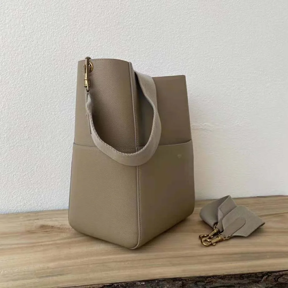 Celine Sangle Bucket Bag in Soft Grained Calfskin for Women in Brown Celine Sangle Bucket Bag in Soft Grained Calfskin for Women in Brown