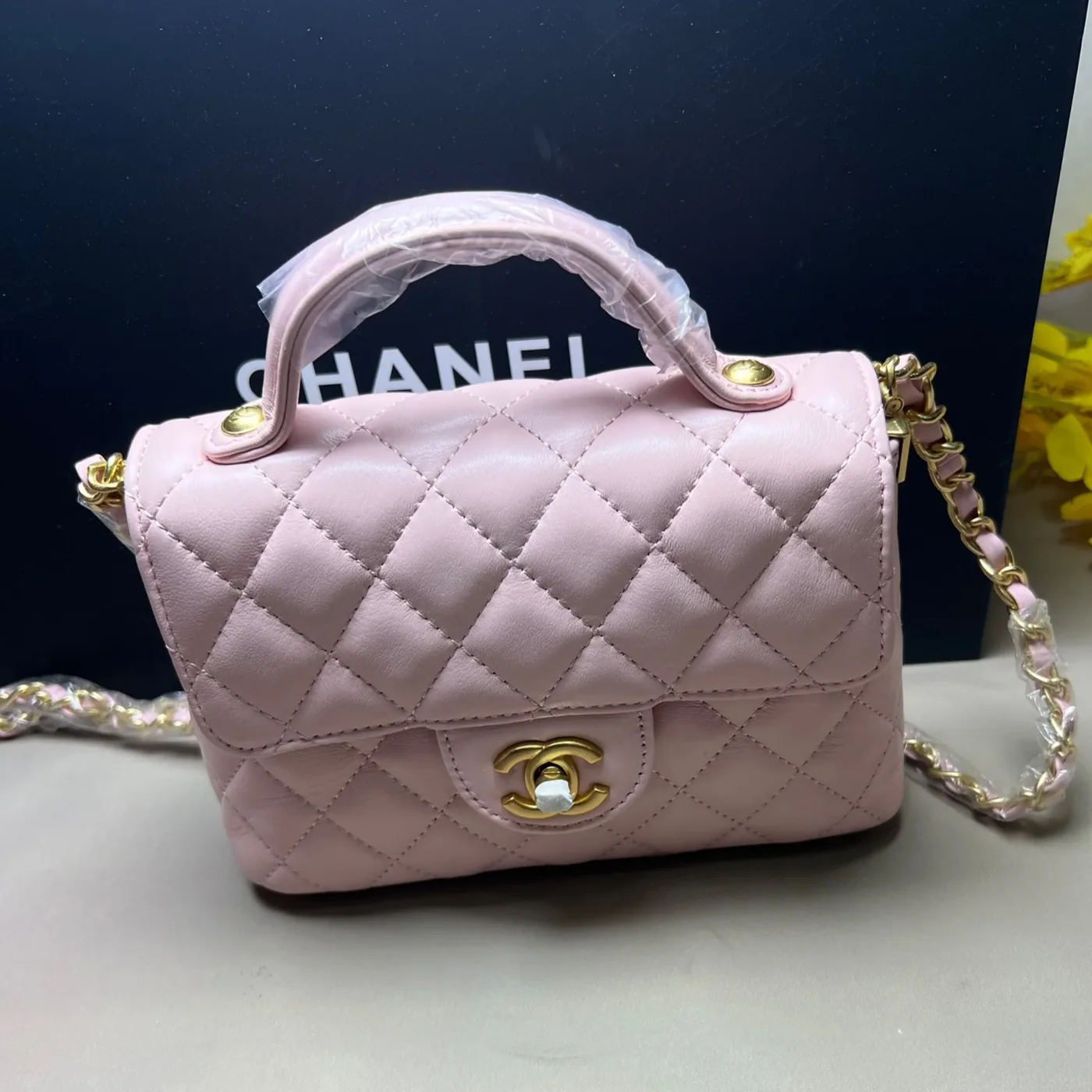 Chanel Small Flap Bag Crossbody in Light Pink Gold Hardware