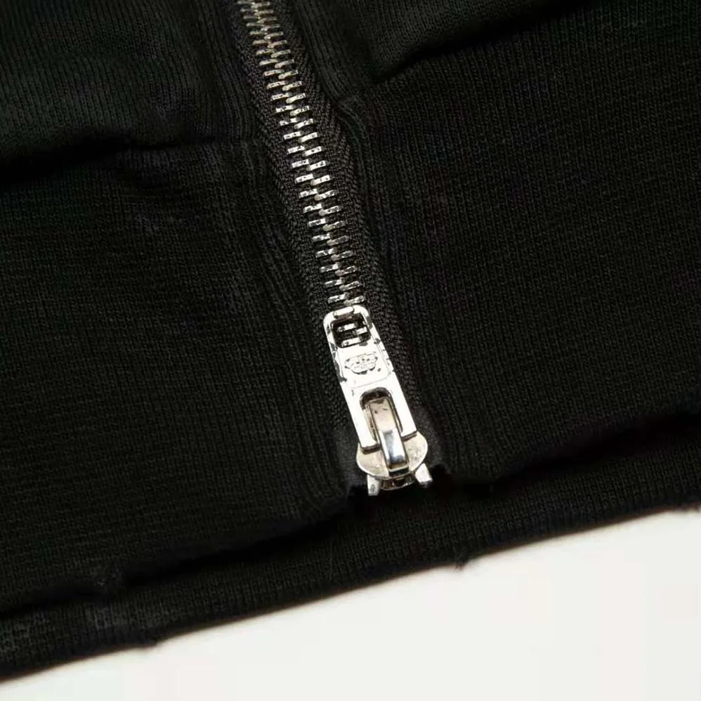 Balenciaga Heavy Metal Zip-Up Hoodie Small Fit in Black Curly Fleece for Women Balenciaga Heavy Metal Zip-Up Hoodie Small Fit in Black Curly Fleece for Women