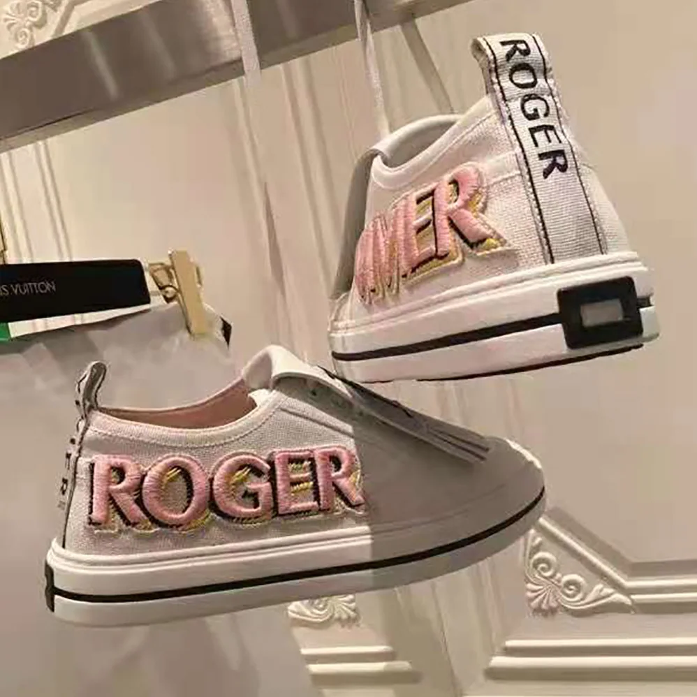 Roger Vivier Call Me Vivier Patch Sneakers for Women in White Roger Vivier Call Me Vivier Patch Sneakers for Women in White