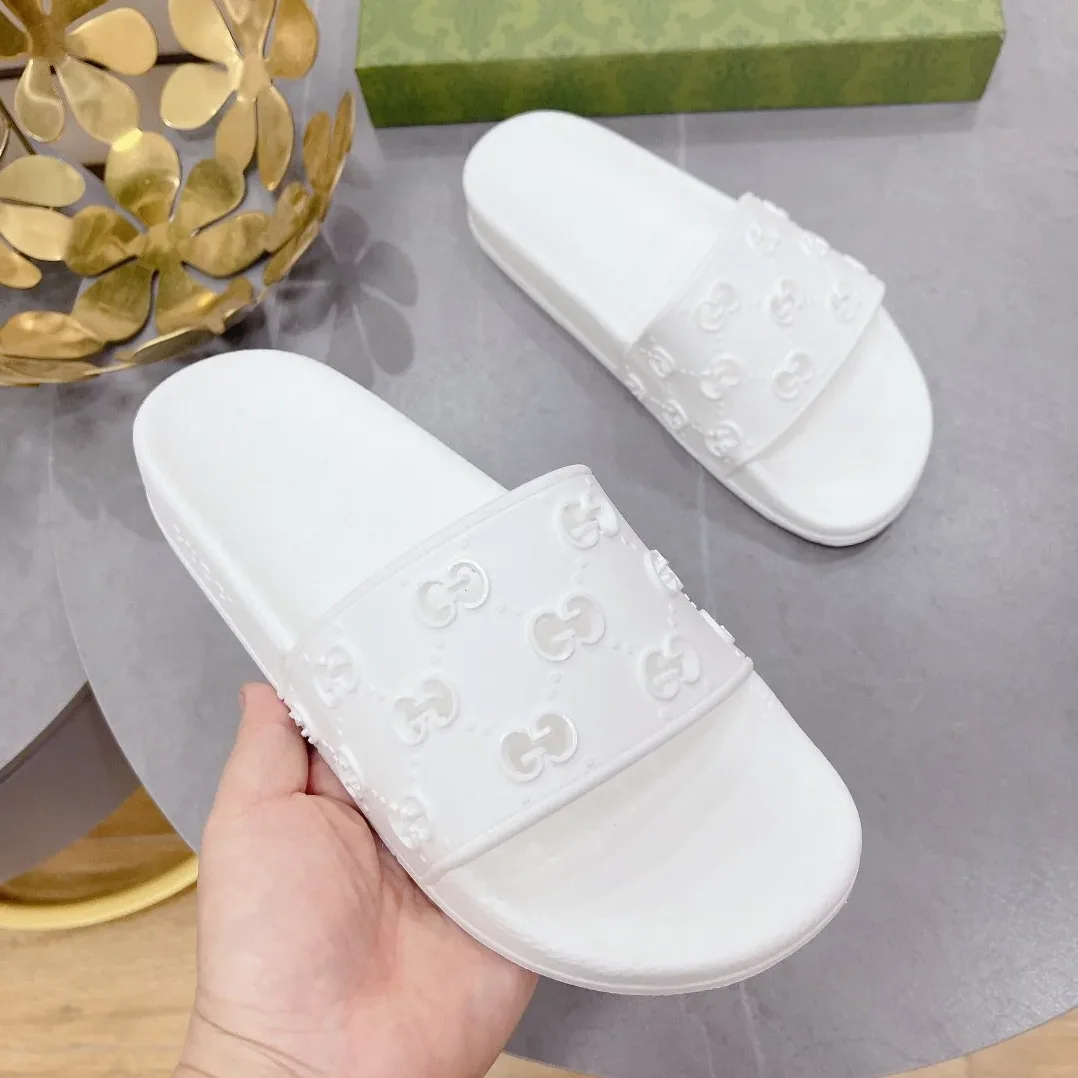 Gucci Rubber GG Slide Sandals White for Women Gucci Rubber GG Slide Sandals White for Women