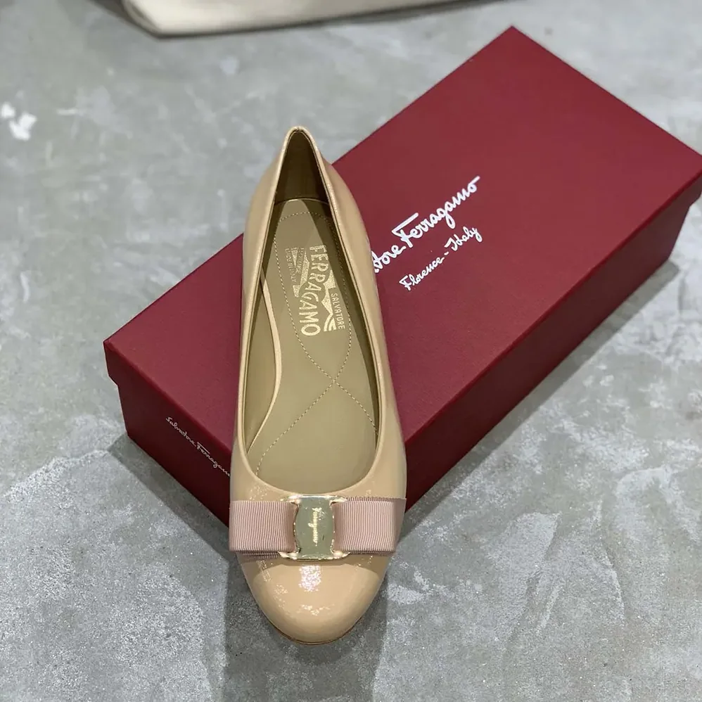 Salvatore Ferragamo Varina Ballet Flat for Women in Sandy Salvatore Ferragamo Varina Ballet Flat for Women in Sandy