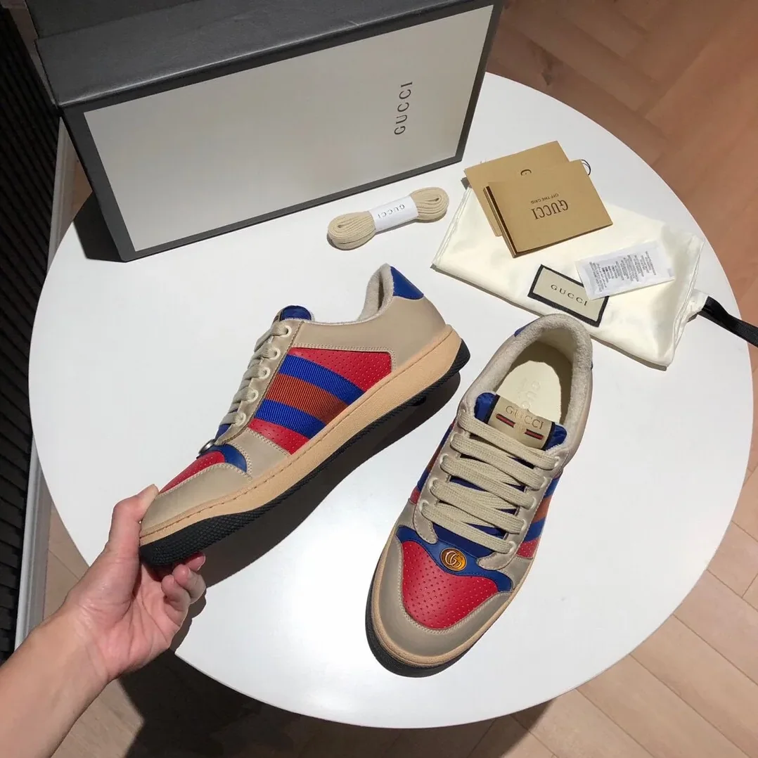 Gucci Screener Low for Men in Top White Red Blue Gucci Screener Low for Men in Top White Red Blue