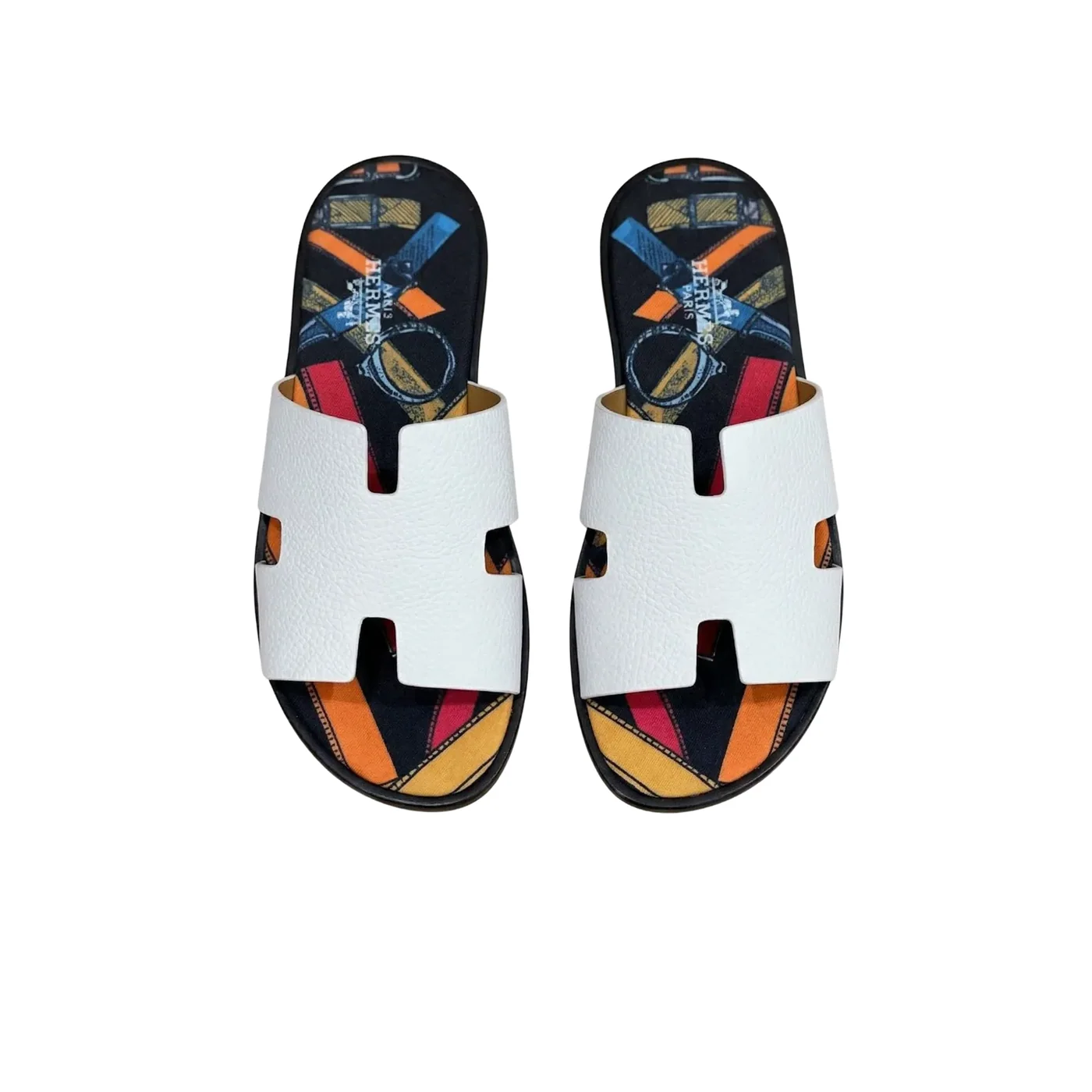Hermes Izmir Sandals White in Multicolor Hermes Izmir Sandals White in Multicolor