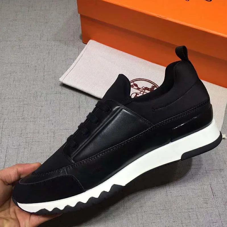 Hermes Shoes Stadium Sneaker for Men in Black Hermes Shoes Stadium Sneaker for Men in Black