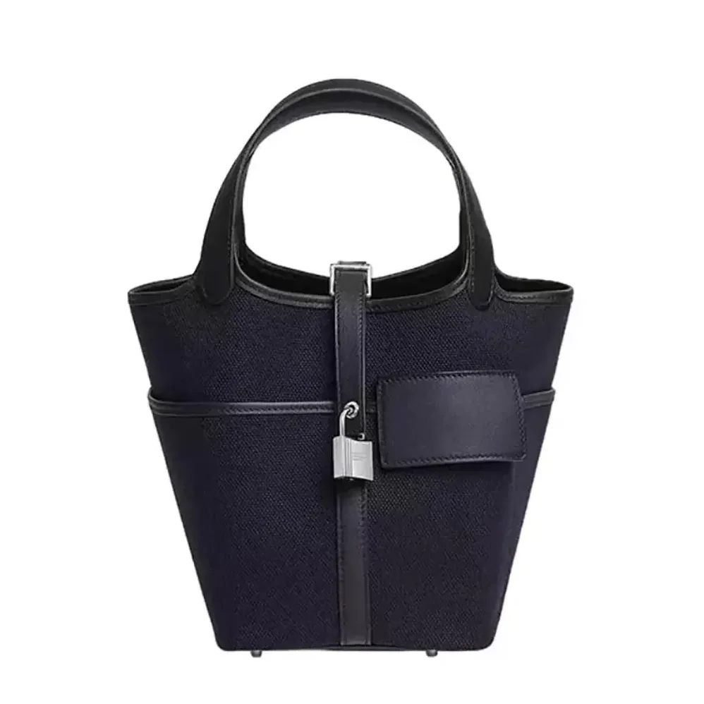 Hermes Picotin Lock 18 Pockets in Goeran Canvas Leather for Women in Black Hermes Picotin Lock 18 Pockets in Goeran Canvas Leather for Women in Black