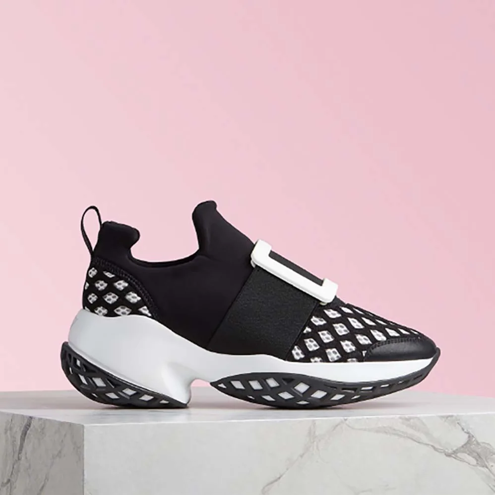 Roger Vivier Shoes Viv' Run Sneakers 75mm Heel for Women in Black Roger Vivier Shoes Viv' Run Sneakers 75mm Heel for Women in Black