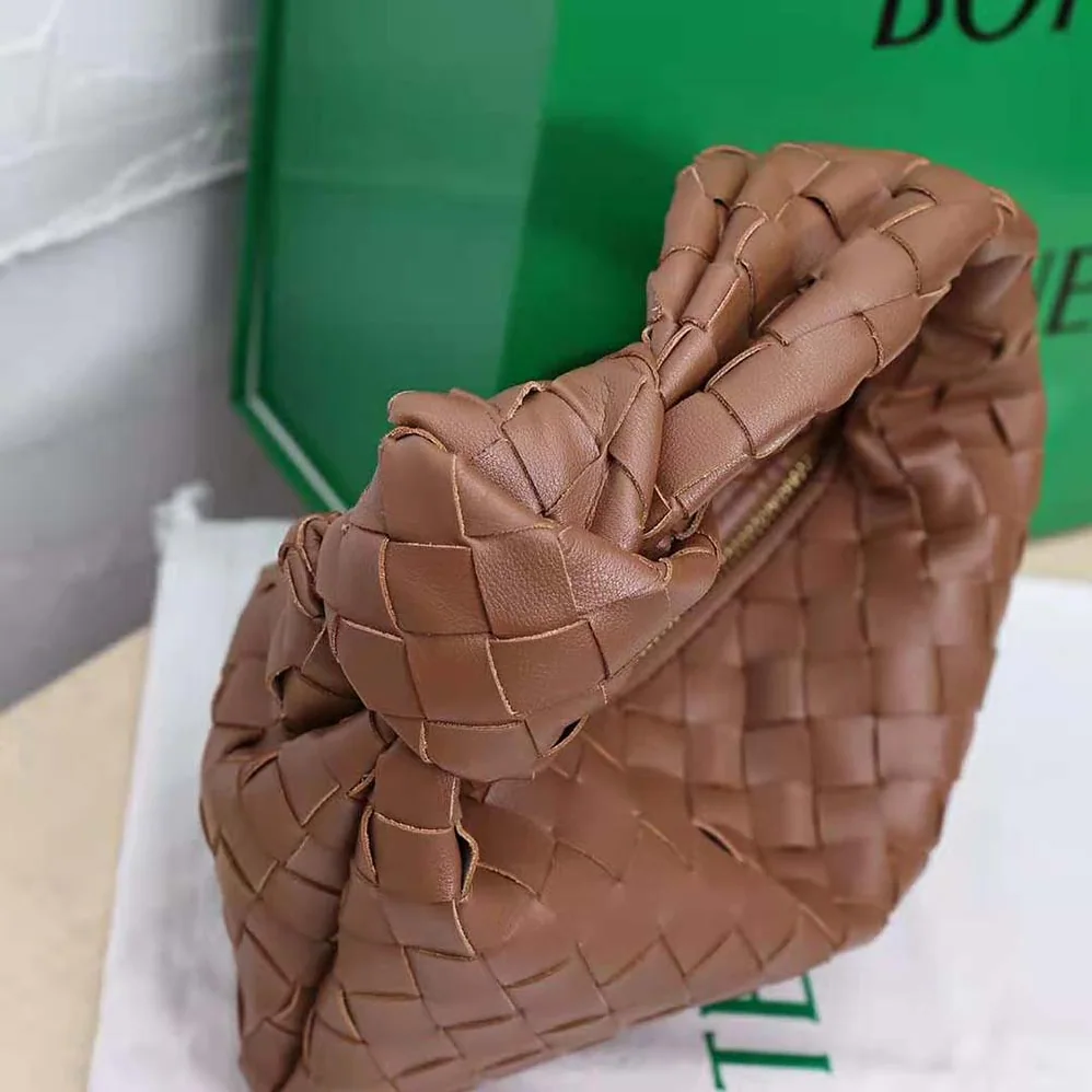 Bottega Veneta Mini Jodie in Lambskin Leather for Women in Brown Bottega Veneta Mini Jodie in Lambskin Leather for Women in Brown