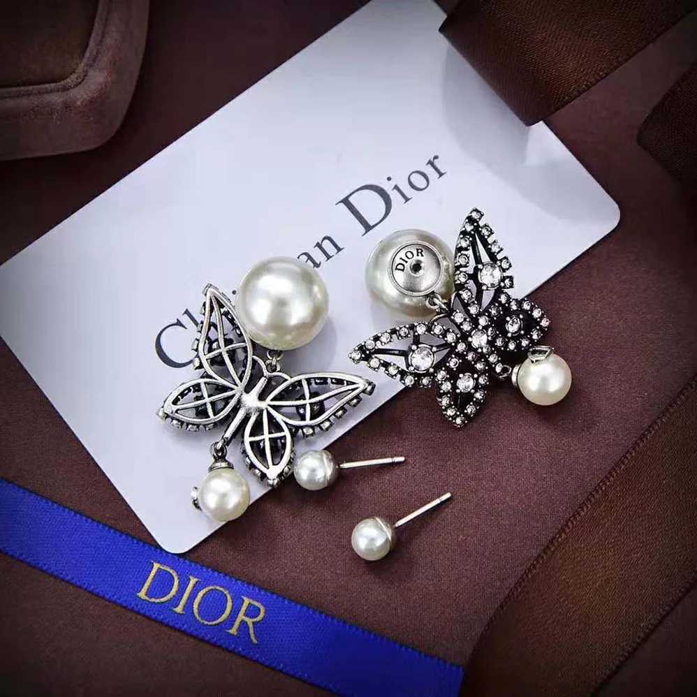 Dior Tribales Earrings Antique Silver for Women in Finish Metal