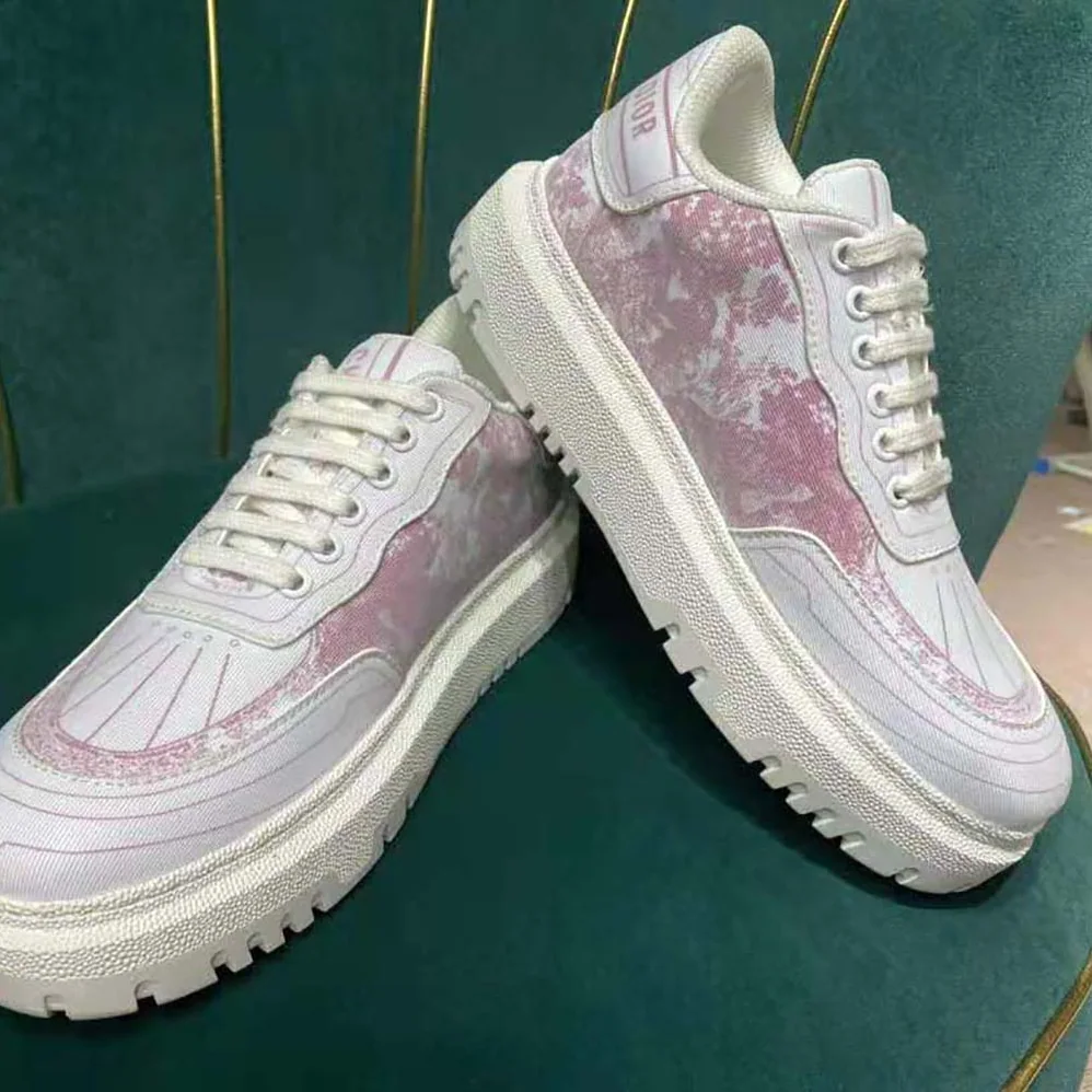 Dior Addict Sneaker Raspberry Toile de Jouy Technical Fabric for Women