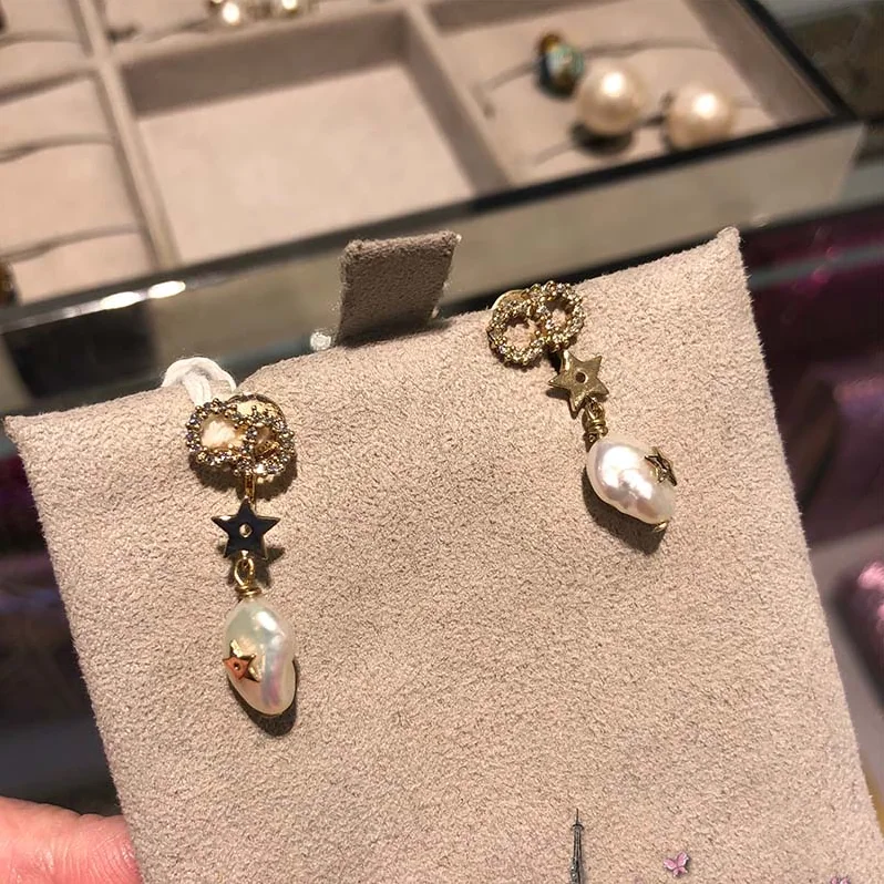 Dior Shiny-D Earrings for Women in White